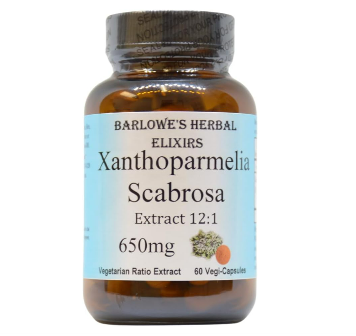 Barlowe's Herbal Elixirs Xantoparmelia Scabrosa | Extracto 12:1 | 650 mg , 60 capsulas vegetables