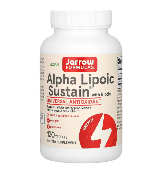 Jarrow Formulas - Alpha lipoic sustain con biotin, 120 tabletas