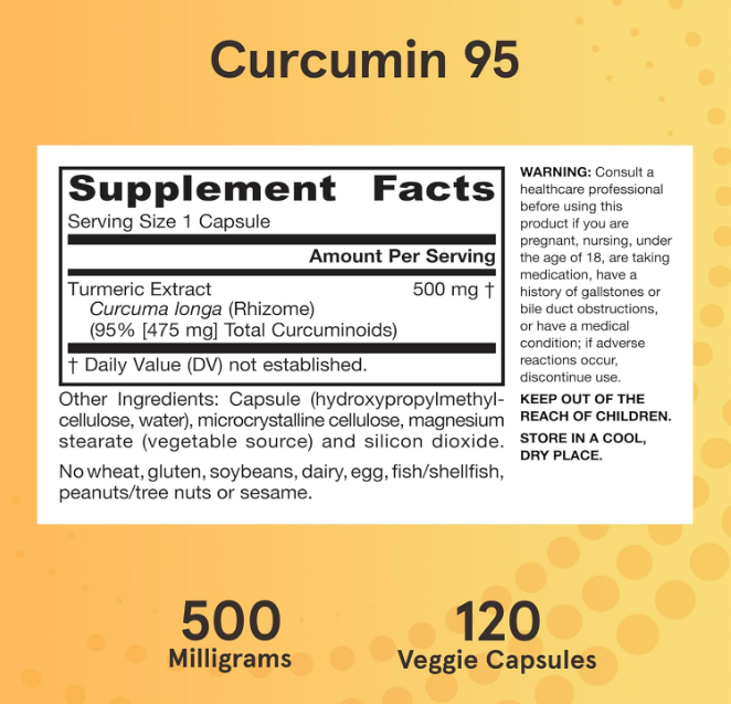 Jarrow Formula vegan - Curcumin 95, 500mg - 120 capsulas