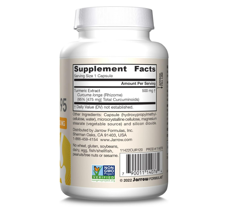 Jarrow Formula vegan - Curcumin 95, 500mg - 120 capsulas
