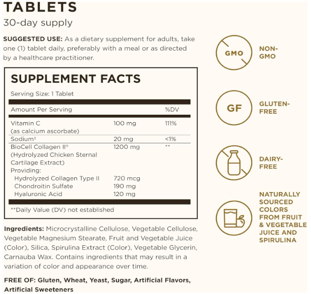 Solgar - Colageno Hyaluronic Acid complex, 30 capsulas