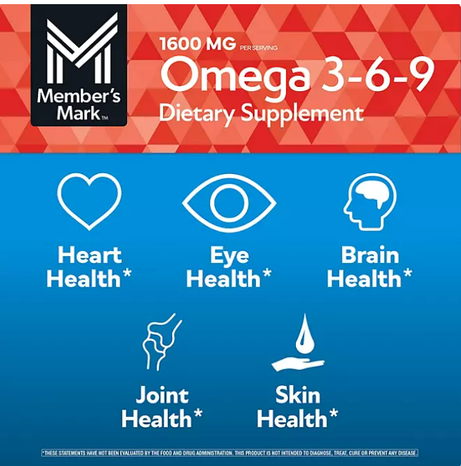 Omega 3 6 9 Members Mark 325 Softgels