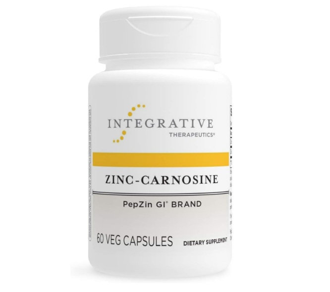 Integrative therapeutics, zinc - carnosine pepzin GI Brand, 60 capsulas veg