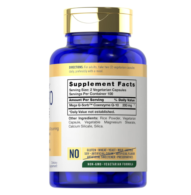 Carlyle - Mega Q-sorb Coq10 200mg, 200 capsulas vegetarianas