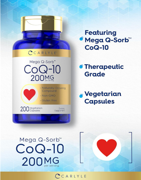 Carlyle - Mega Q-sorb Coq10 200mg, 200 capsulas vegetarianas