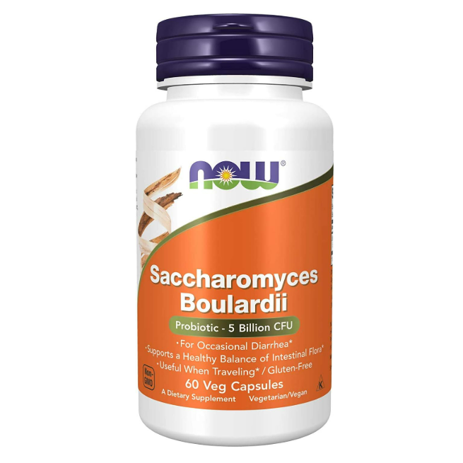 Now - Saccharomyces boulardii 5 billion cfu, 60 capsulas