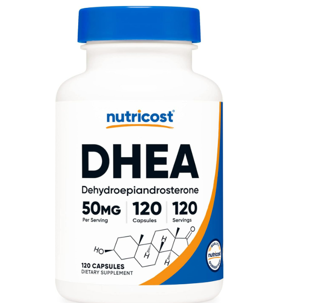Nutricost DHEA 50 mg, 120 cápsulas - Sin gluten, sin soja, sin OMG, suplemento