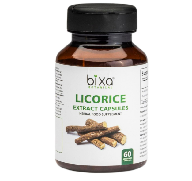 Bixa Botanical - Licorice root ( Mulethi ) extract (Glycyrrhizin 25%) 450mg, 60 capsulas