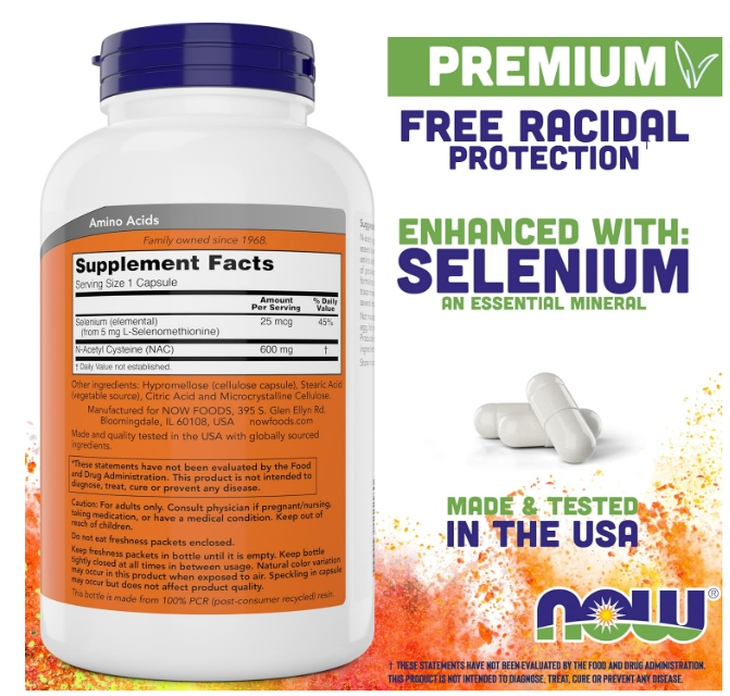 Now NAC 600 mg, 400 cápsulas vegetales