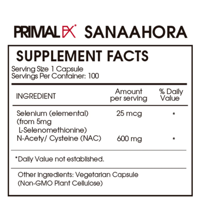 PrimalFx - NAC + se , 100 capsulas