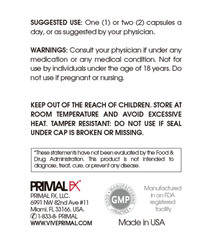 PrimalFx - NAC + se , 100 capsulas