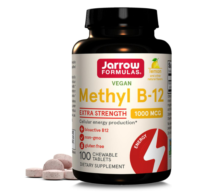 Jarrow Formula Vegan- Methyl B-12 1000mg, 100 tabletas masticables