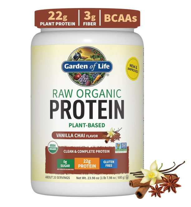 Garden of Life - Raw Organic Protein plant-vased, Vainilla Chai - 22g, 680g