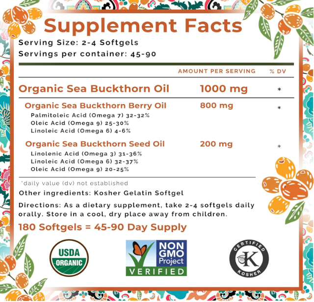 SeabuckWonders- Omega-7 complete , 180 capsulas