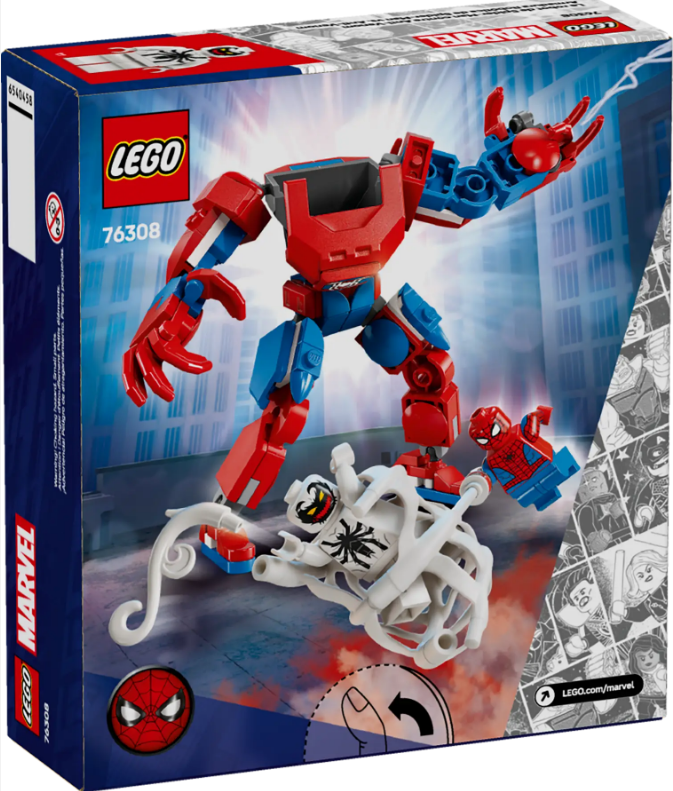 Lego 76308 Marvel Armadura Robótica de Spider-Man vs. el Anti-Venom, 6 años a más - 107 piezas