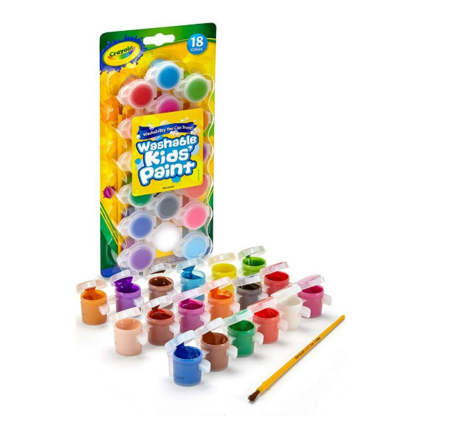 Crayola - Pintura lavable de varios colores, 18 unidades