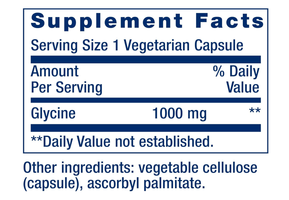 Life Extension - Glycine 1000mg, 100 capsulas vegetarianas