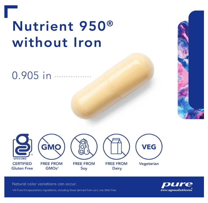 Pure Encapsulations - Nutrient 950º SIN Hierro, 360 capsulas
