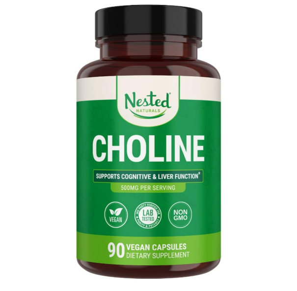 Choline 500mg, 90 capsulas vegetarianas - Nested Naturals