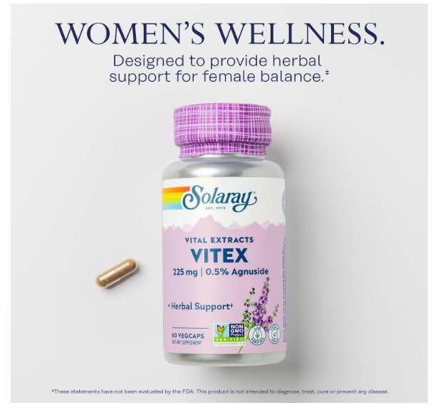 Vitex vital extracts 225mg, 0.5%, 60 capsulas - Solaray