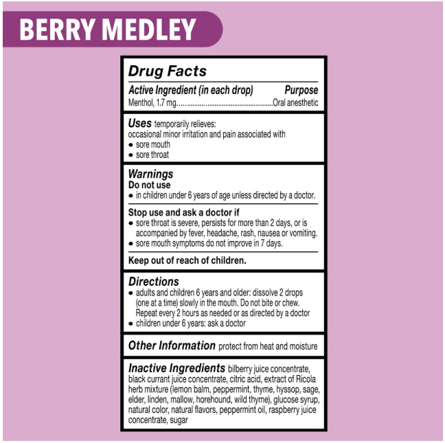 Ricola, caramelos para la Garganta Berry Medley - 45 unidades