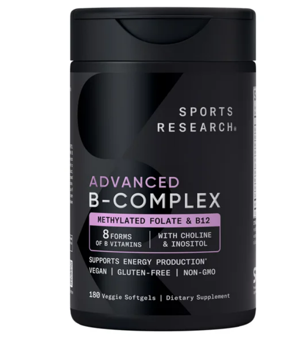 Sport Research - Advanced B-complex Methylated Folate & B12, 180 capsulas