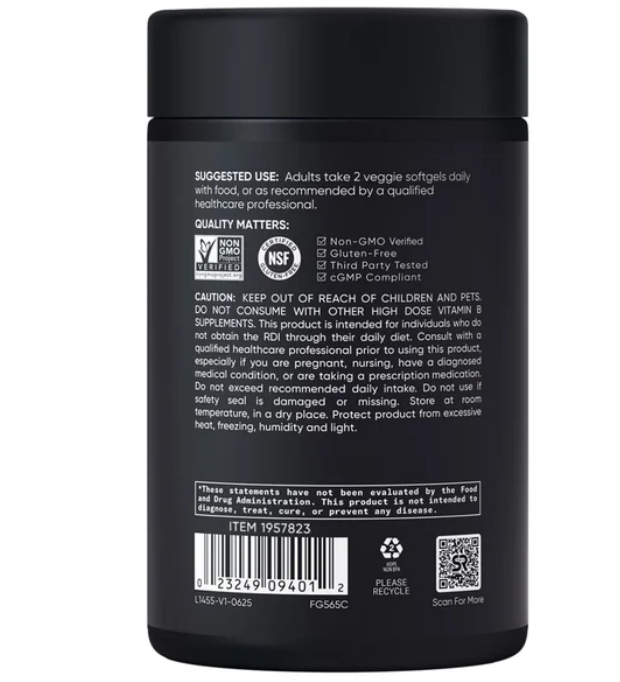 Sport Research - Advanced B-complex Methylated Folate & B12, 180 capsulas