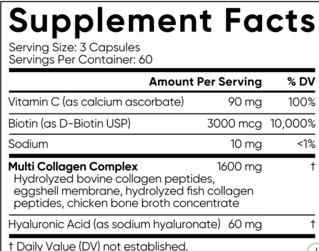 Sport Research - Multi Collagen 3000mcg con acido hialuronico y vitamina C, 180 capsulas