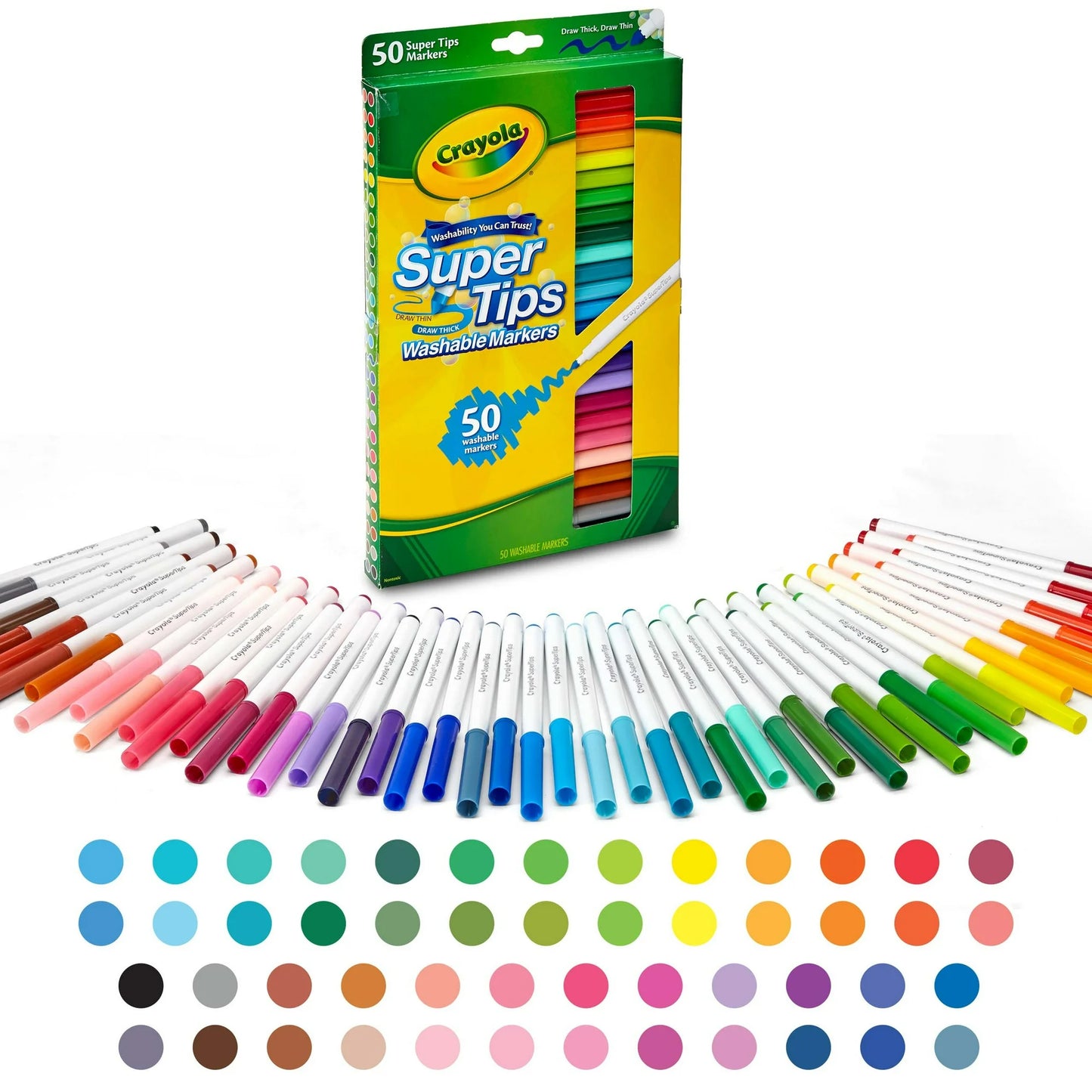 Crayola - Plumones Lavables, 50 unidades