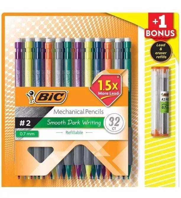 Bic Lapiz de Escritura Suave Y Oscura #2 32 Piezas + Bonus de regalo