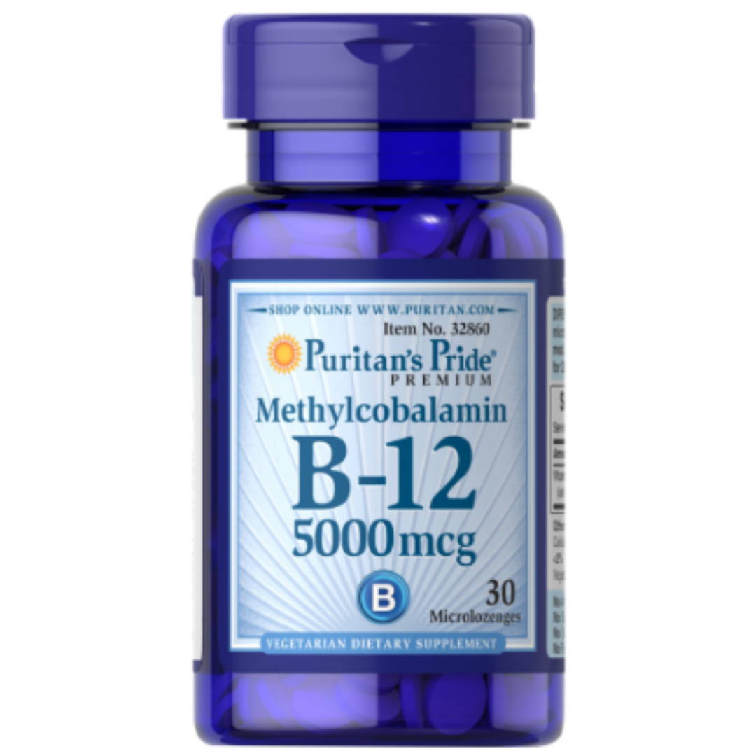Methyylcobalamin B-12 5000mcg , 30 unidades - Puritans pride