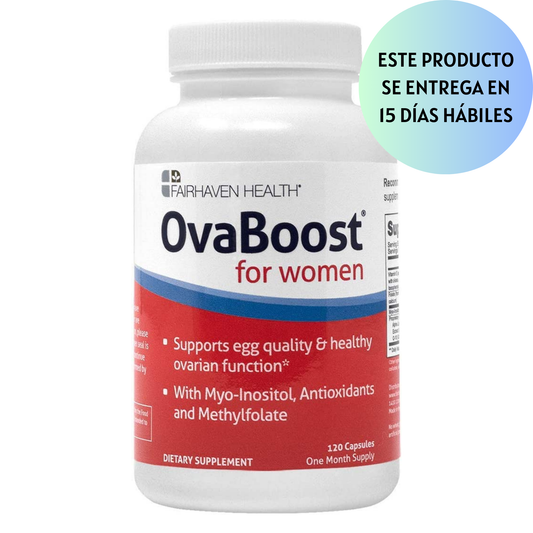 Fairhaven Health Ovaboost Con Myo-Inositol, Folato, CoQ10, y Vitaminas - Womens Ovulation & Egg Quality - Suplemento Natural de Fertilidad 120 Capsulas