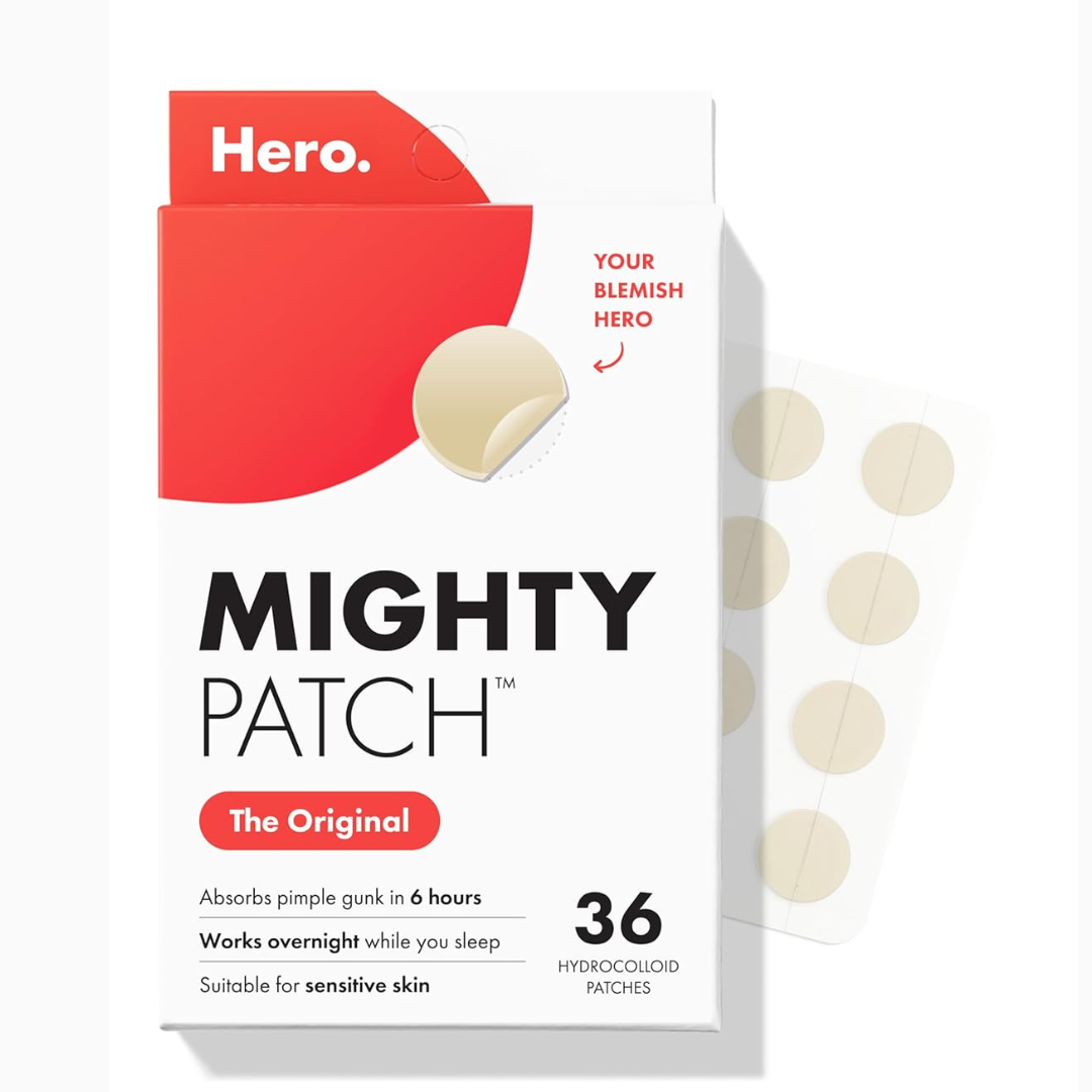 Mighty Patch de Hero Cosmetics Tratamiento original para acné, espinillas y granos con hidrocoloide, 27 unidades