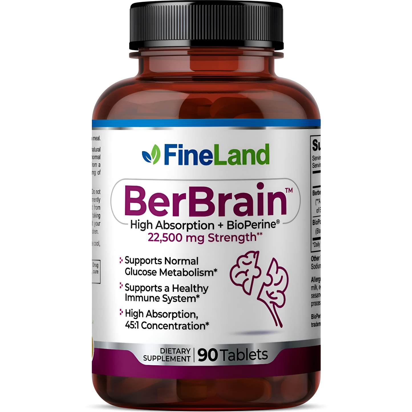 Berbrain 22,500mg - Fineland , 90 tabletas