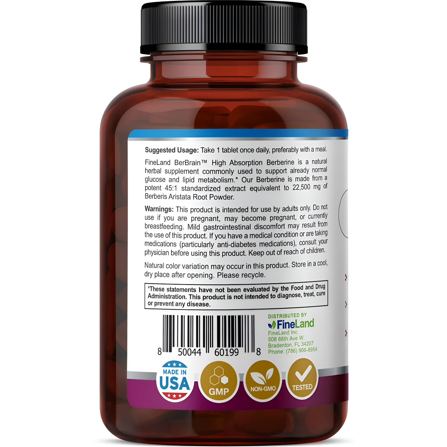 Berbrain 22,500mg - Fineland , 90 tabletas