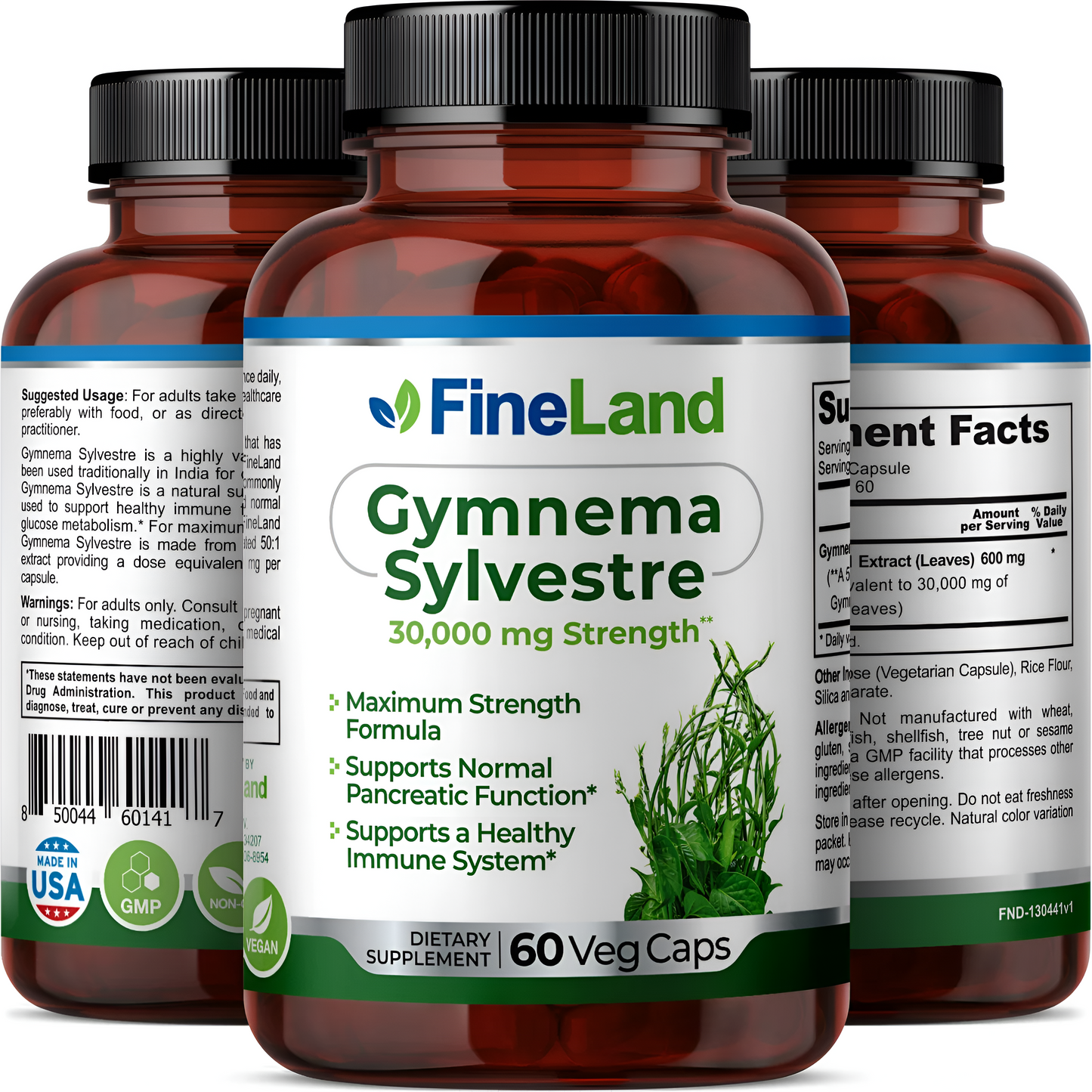 Gymnema Sylvestre 30,000mg - Fineland , 60 capsulas