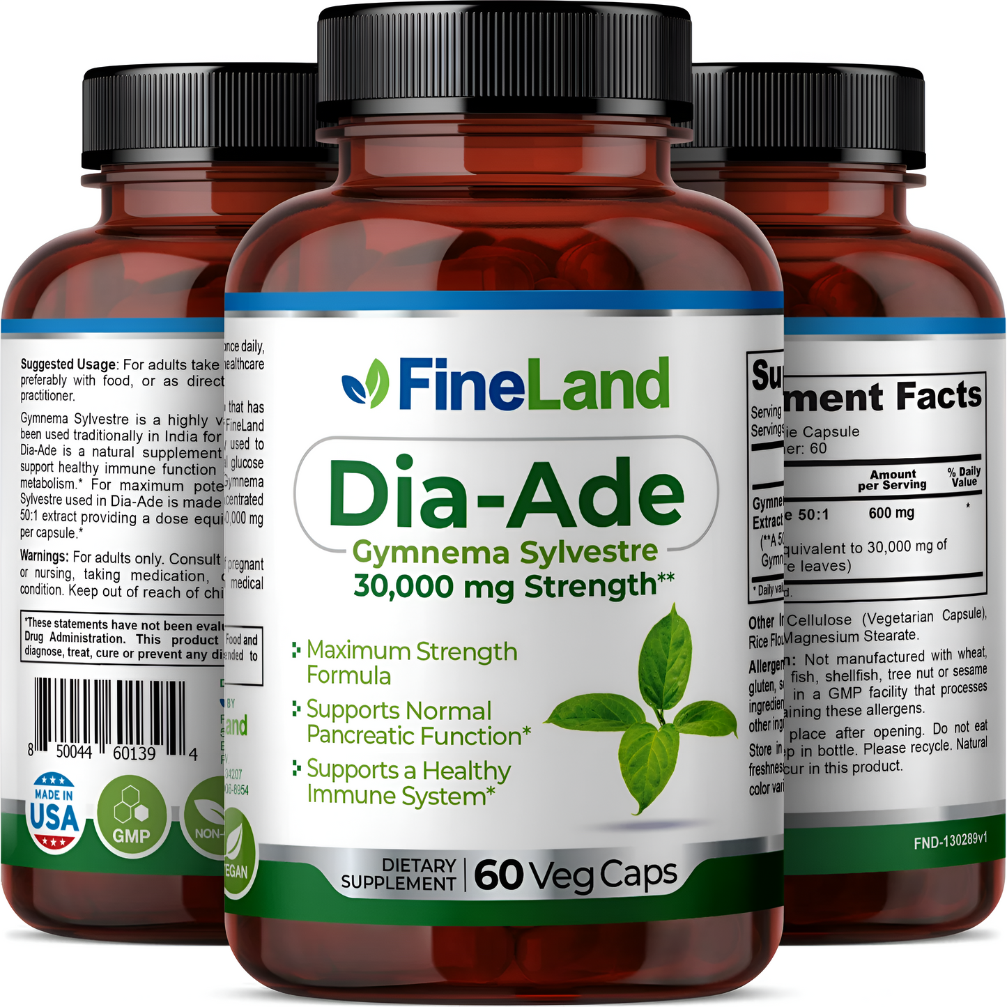 Dia-Ade gimnema sylvestre Fineland , 60 capsulas