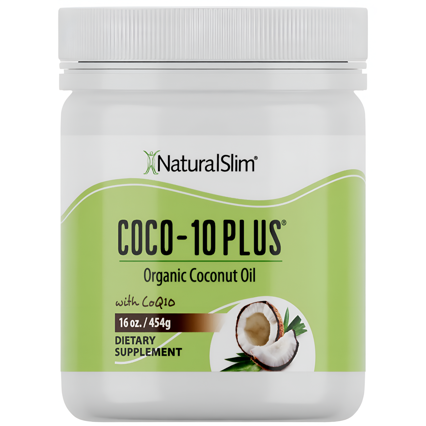NaturalSlim Coco-10 Plus - Aceite de Coco con CoQ10 454 gr.