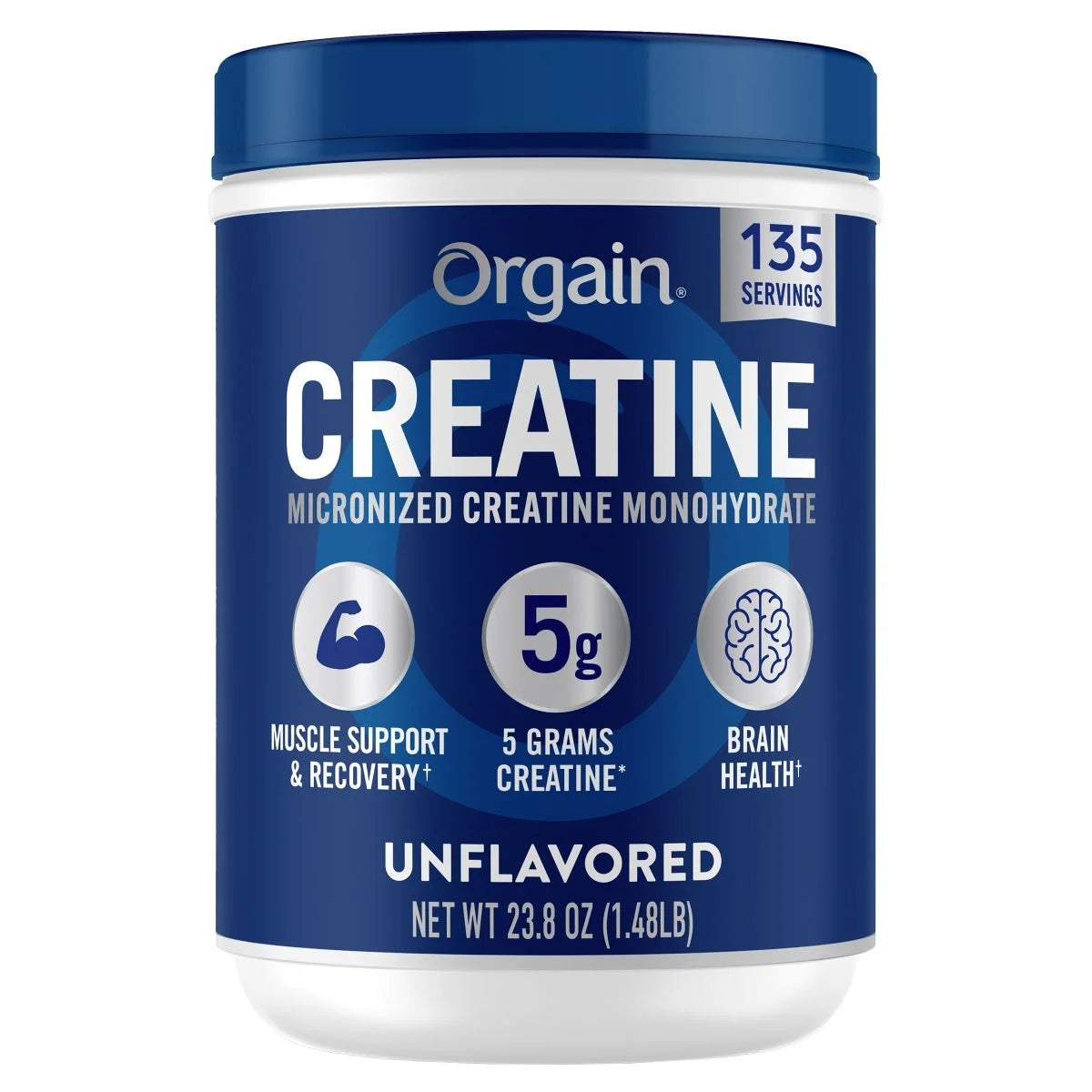 Orgain Monohidrato de creatina micronizado , sin sabor, 675g