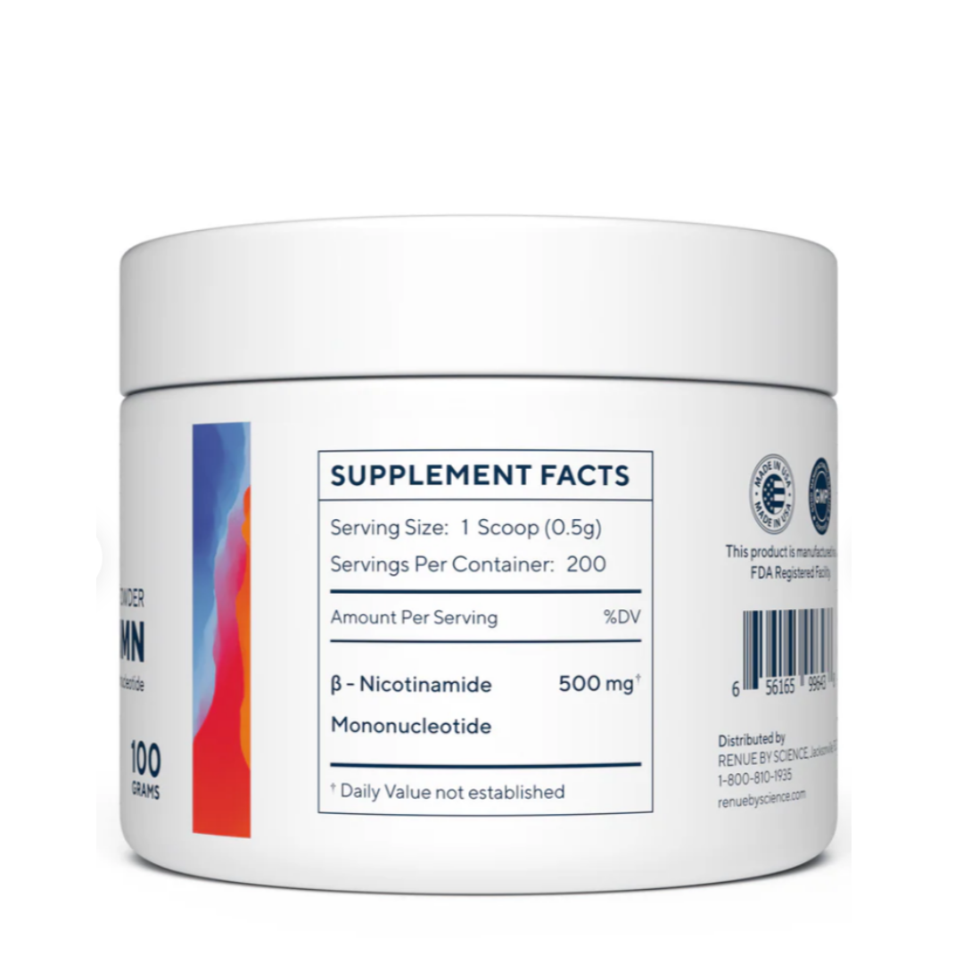 NMN (Nicotinamide Mononucleotide) Pure Powder Fast dissolve NAD+ boosting powder- 100 gramos
