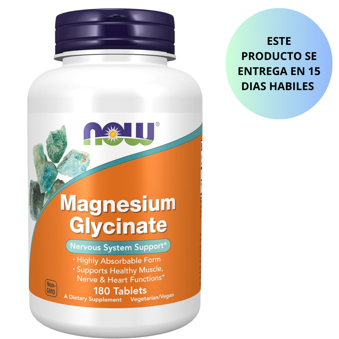 Now - Magnesio Glycinate 200mg, 180 tabletas