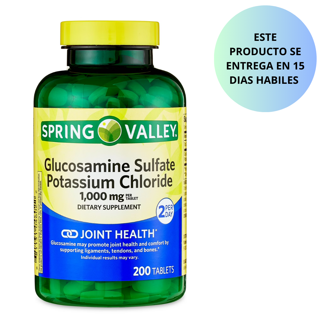 Spring Valley - Glucosamina Sulfate potassium chloride 1000mg, 200 tabletas