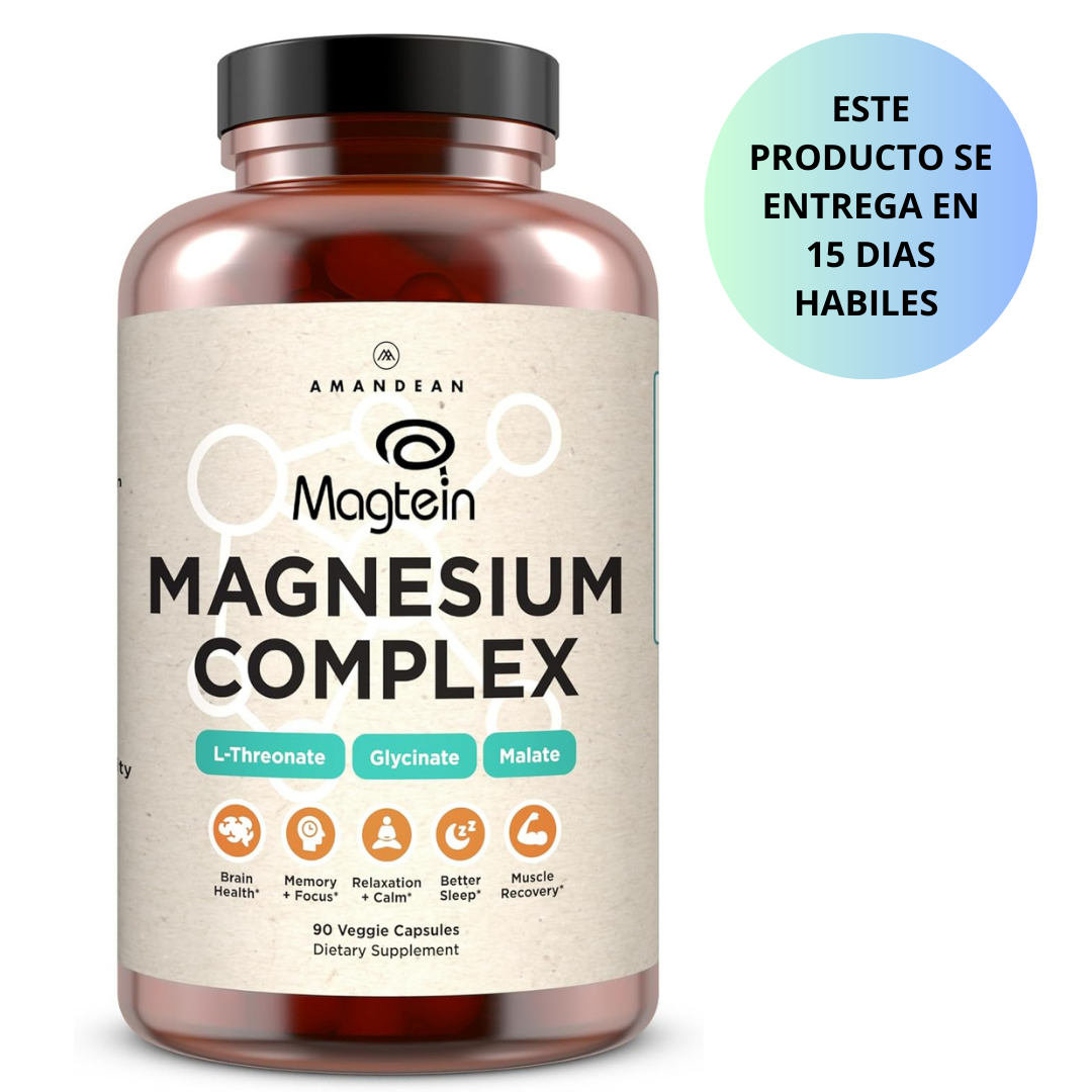 Amandean Magetin - Magnesium complex( L-threonate - Glycinate - Malate), 90 capsulas