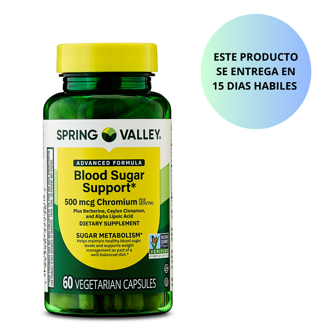 Spring Valley - Adavanced Formula Blood Sugar 500mcg chromo, 60 capsulas