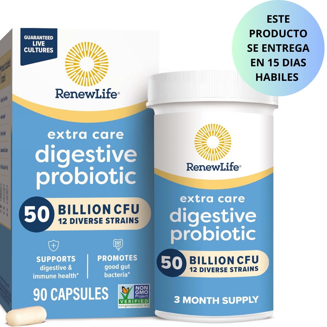 RenewLife - Extra Care Digestive Probiotic 50 Billion CFU, 90 capsulas