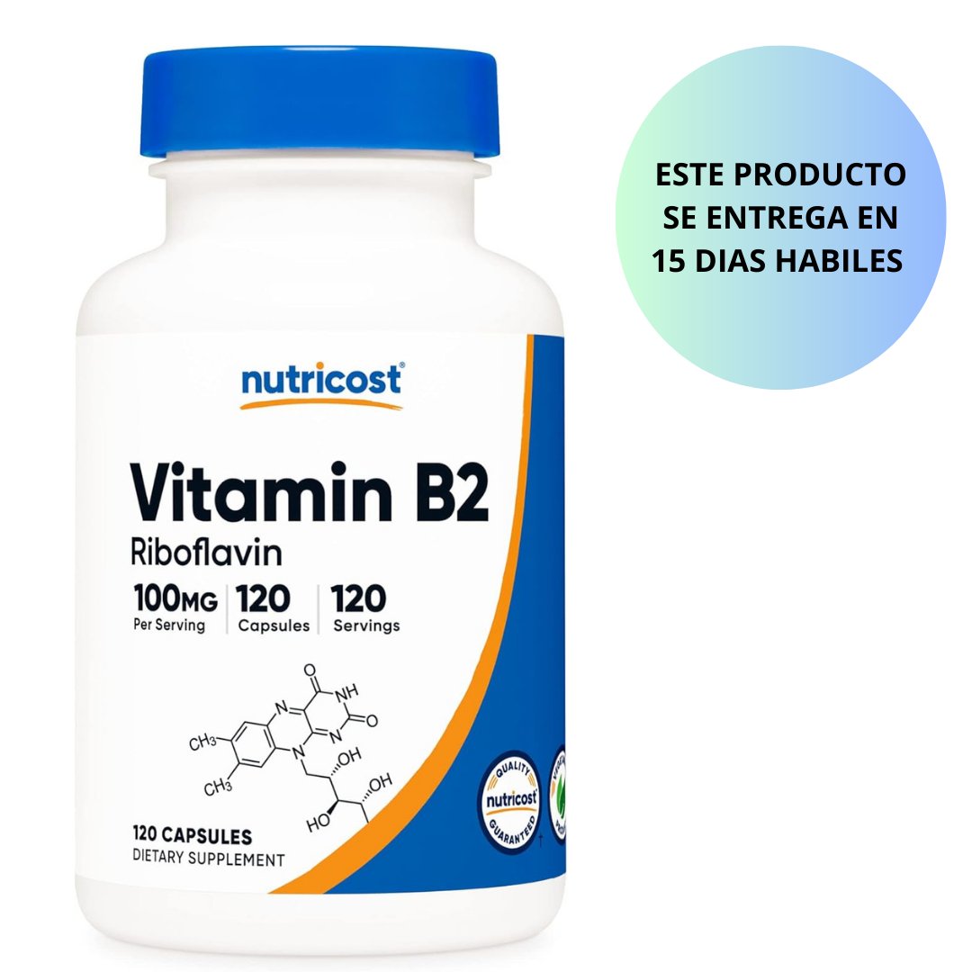 Nutricost - Vitamina B2 Riboflavin 100mg, 120 capsulas