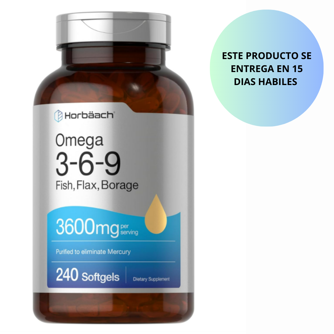Horbaach - Omega 3-6-9, 3600mg - 240 capsulas