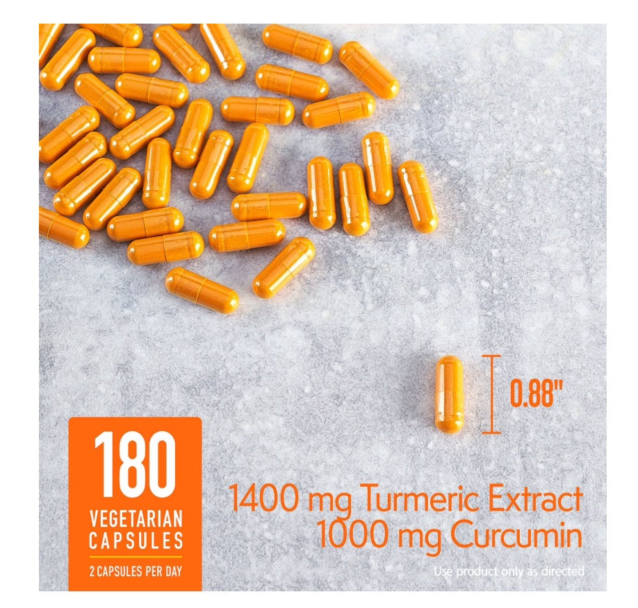Cúrcuma Turmeric Extra Fuerte de Member's Mark 1400 mg.- 180 Capsulas