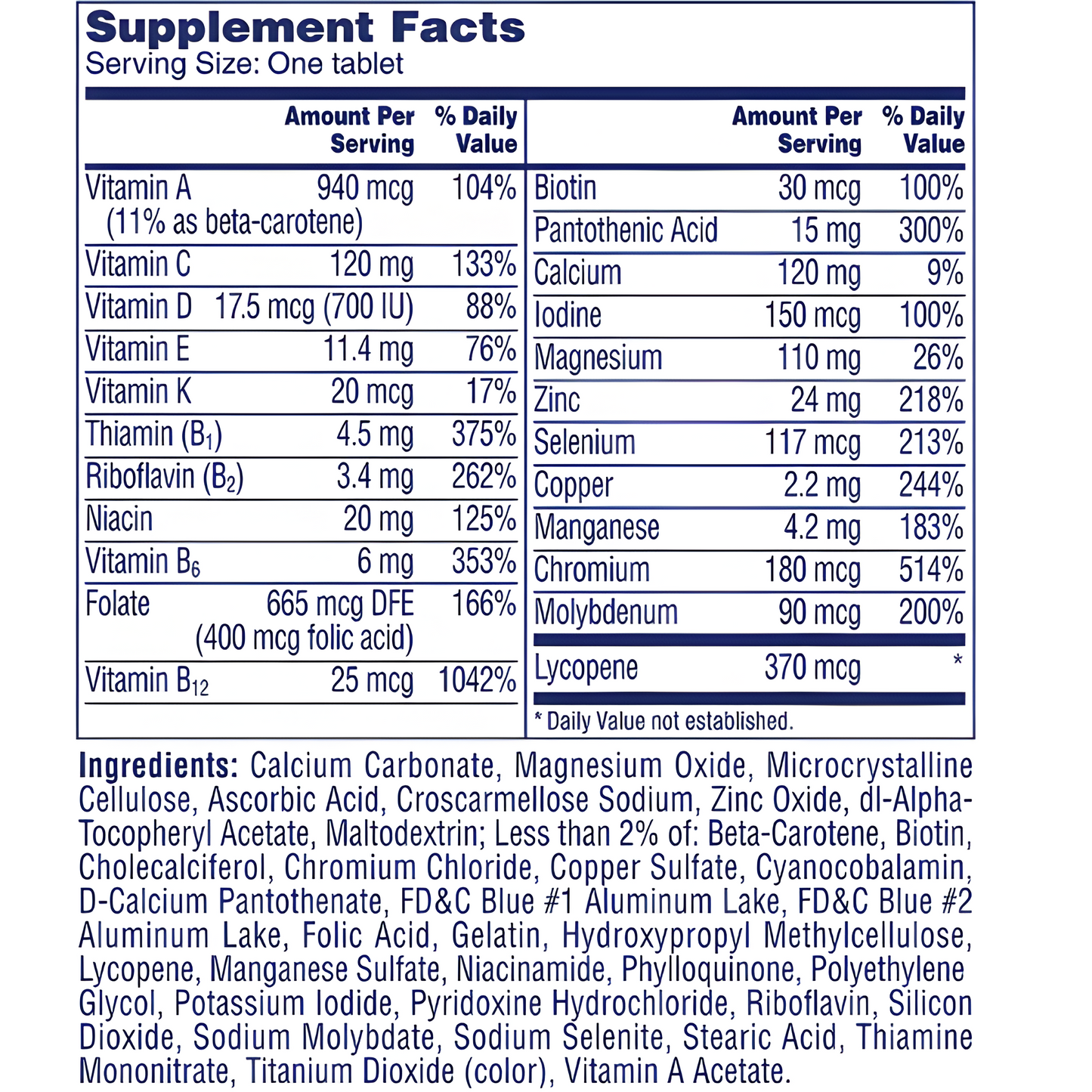 One a Day Men -Multivitaminico Para Hombres Mayores de 50 Años -300 tabletas