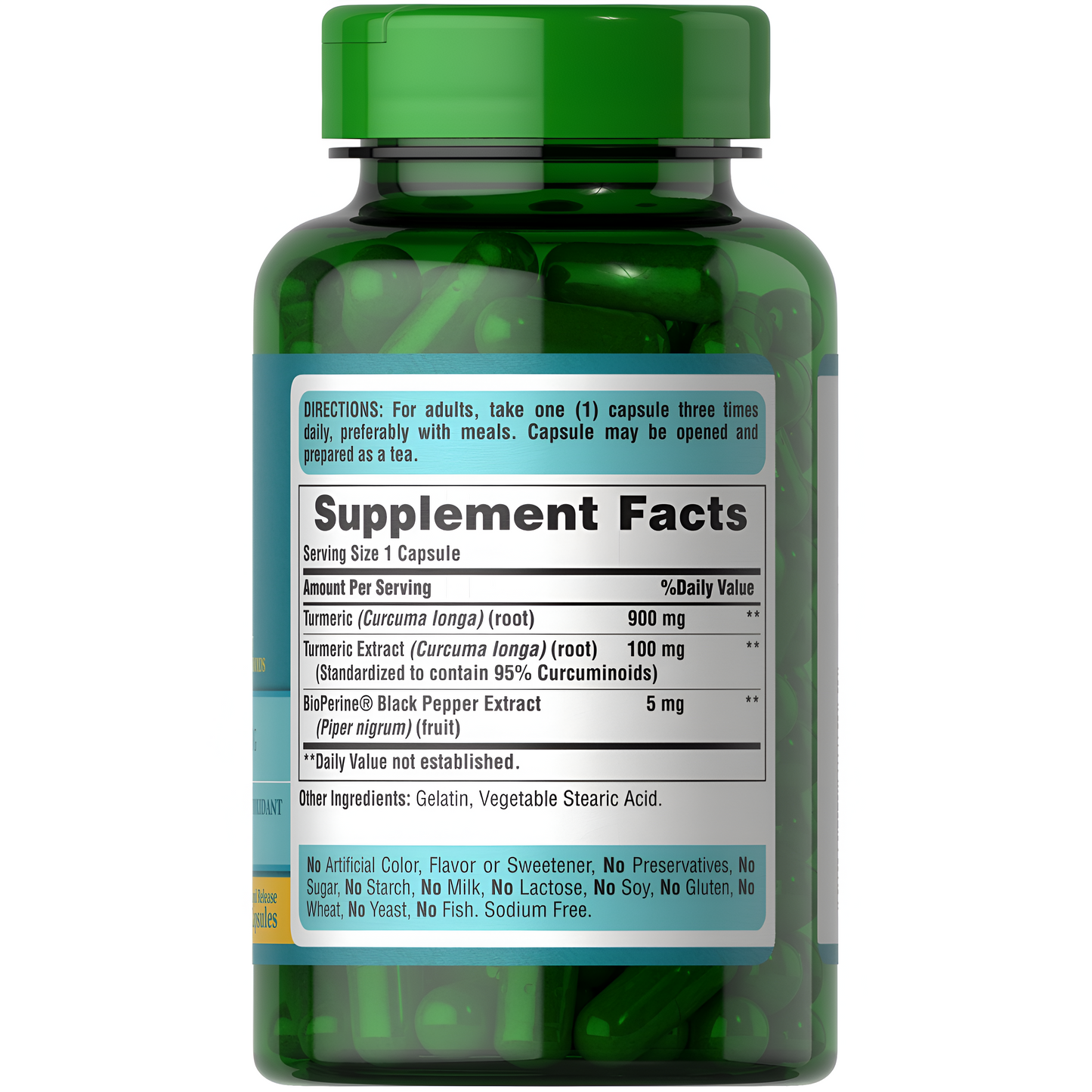 Curcumia Turmeric Puritan's Pride 1,000 mg , 120 capsulas